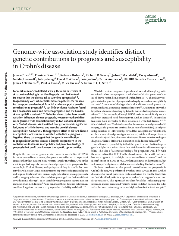 (PDF) Genome-wide association study identifies distinct genetic ...