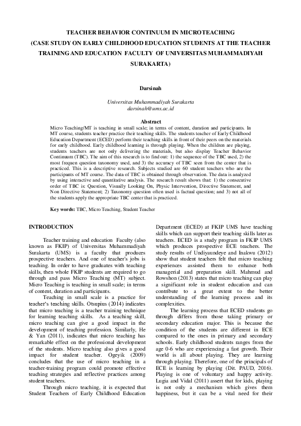 Teacher behavior continuum term paper image
