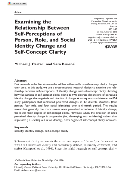 (PDF) Examining the Relationship Between Self-Perceptions of Person ...