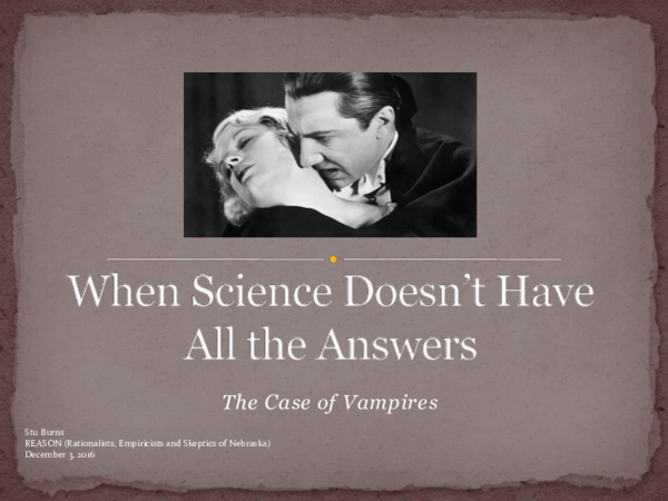 (PDF) When Science Doesn't Have All the Answers: The Case of Vampires