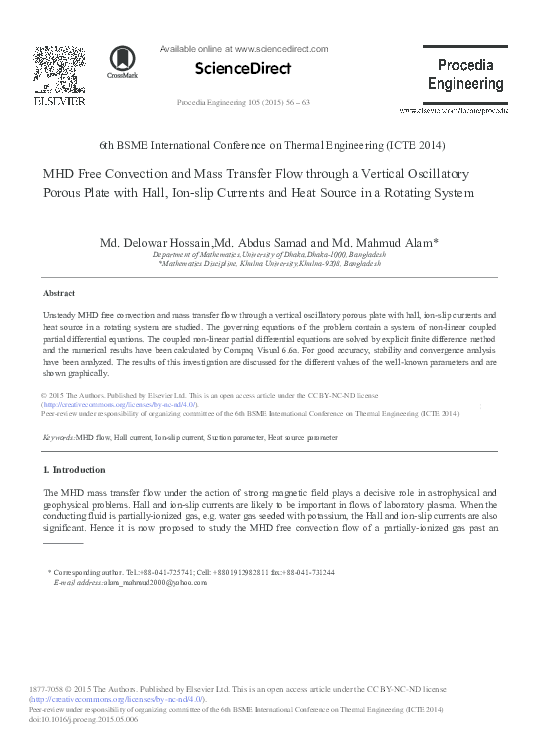 (PDF) MHD Free Convection and Mass Transfer Flow through a Vertical ...