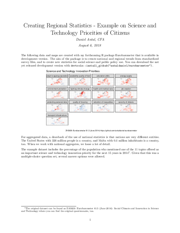 (PDF) Creating Regional Statistics -Example on Science and Technology ...
