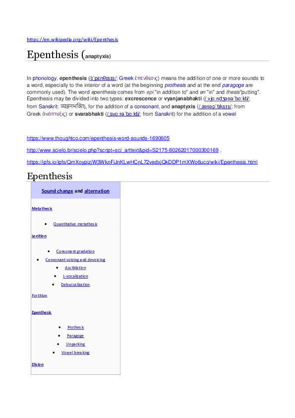 Epenthesis speech picture