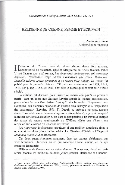 « Hélisenne de Crenne, femme et écrivain »