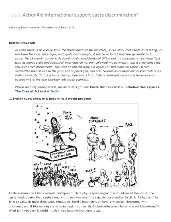 (PDF) Round Table India Does Action Aid International support caste ...