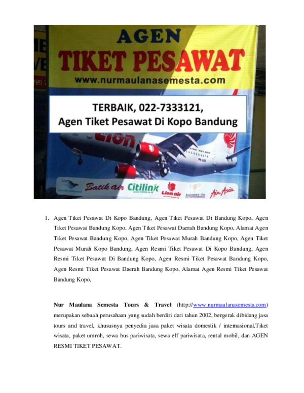 Pdf Terbaik 022 7333121 Agen Tiket Pesawat Di Kopo Pdf Terbaik 022 7333121 Agen Tiket Pesawat Di Kopo