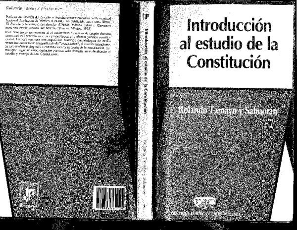 Introduccion Al Estudio De La Constitucion Rolando Tamayo Y Salmoran