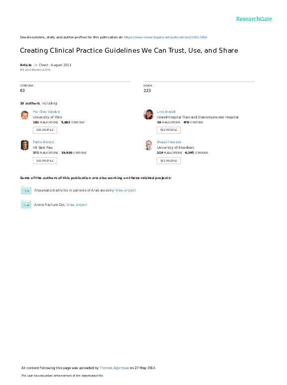 pdf creating clinical practice guidelines we can trust use and share