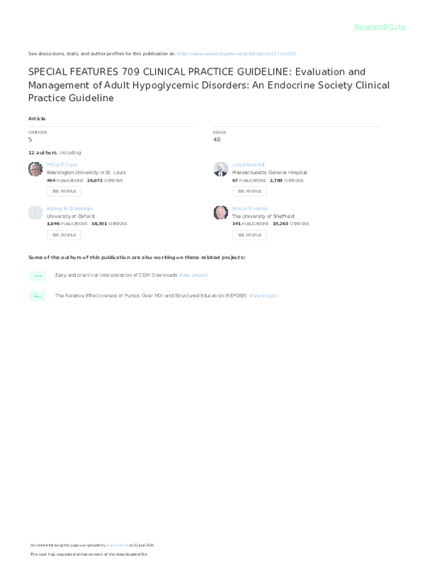 (PDF) SPECIAL FEATURES 709 CLINICAL PRACTICE GUIDELINE: Evaluation and ...