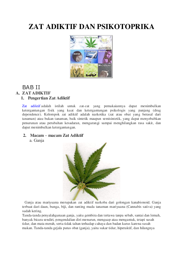 Doc Zat Adiktif Dan Psikotoprika Chairu Abda Academia Edu