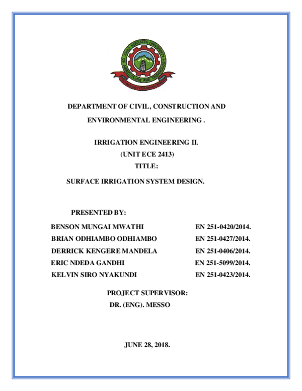 (PDF) Furrow Irrigation System Design.pdf Odhiambo Odhiambo