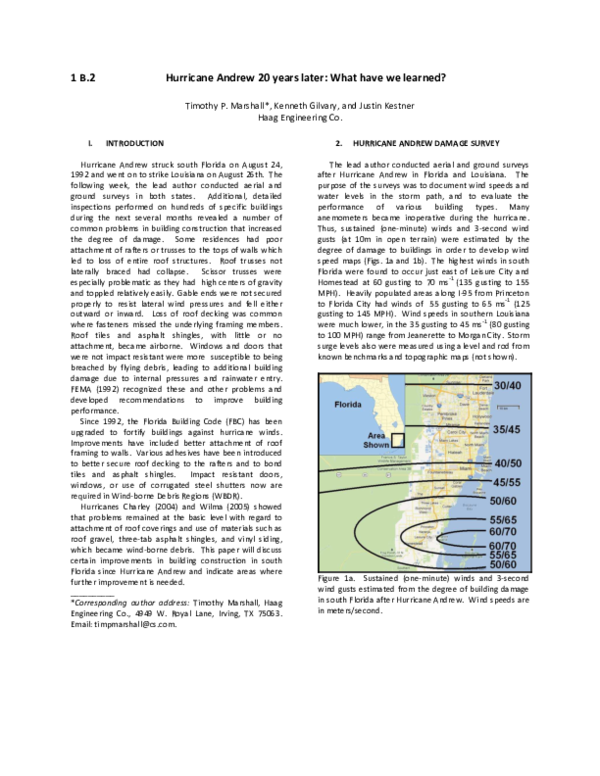(PDF) Hurricane Andrew 20 years later: What have we learned