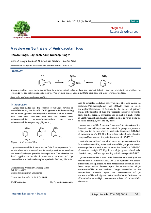 preparation of acetanilide from aniline and acetyl chloride