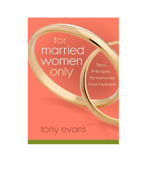 (PDF) For Married Women Only Three Principles for Honoring Your