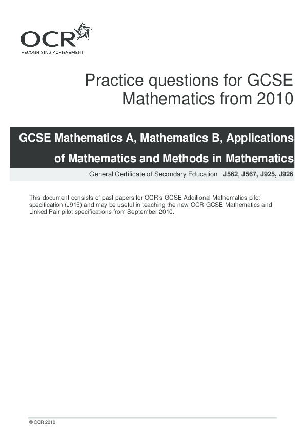 (PDF) GCE Ordinary Level Mathematics | Suaidah Rahim - Academia.edu