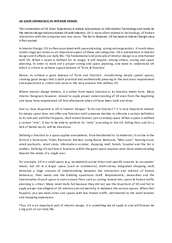 (PDF) UX (USER EXPERIENCE) IN INTERIOR DESIGN