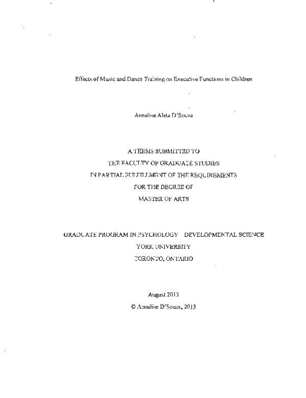 (PDF) Effects of Music and Dance Training on Executive Functions in ...