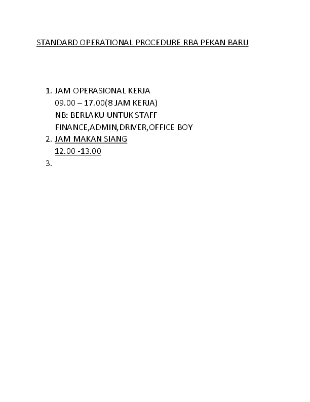 (DOC) STANDARD OPERATIONAL PROCEDURE RBA PEKAN BARU | raymond daniel ...