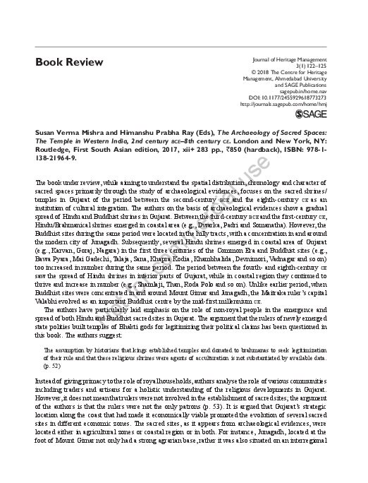 (PDF) Book Review: S. V. Mishra and H. P. Ray, The Archaeology of ...