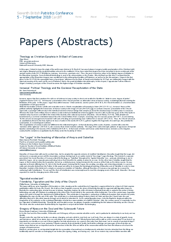 (PDF) ABSTRACTS OF THE CONFERENCE IN CARDIFF 2018