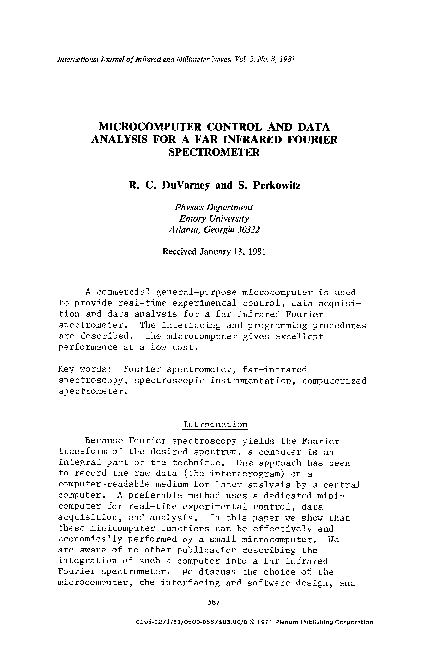 (PDF) Microcomputer control and data analysis for a far infrared ...