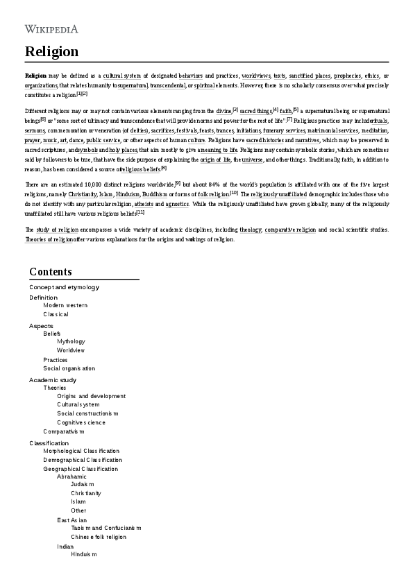 (PDF) Religion