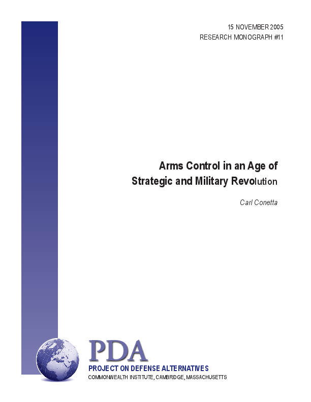 (PDF) Arms Control in an Age of Strategic and Military Revolution
