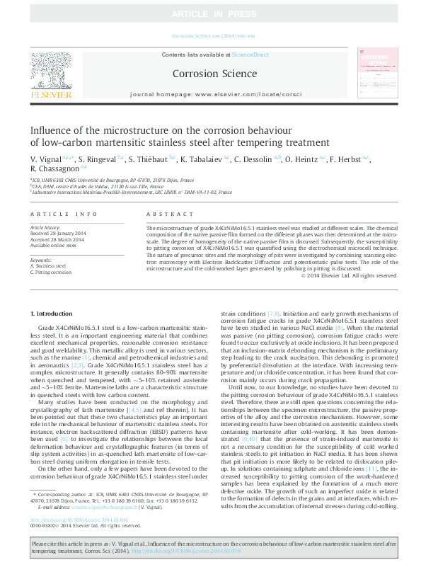 (PDF) Influence of the microstructure on the corrosion behaviour of low ...