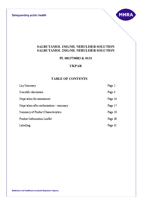 (PDF) SALBUTAMOL 1MG/ML NEBULISER SOLUTION SALBUTAMOL 2MG/ML NEBULISER SOLUTION Ahmad Fauzan