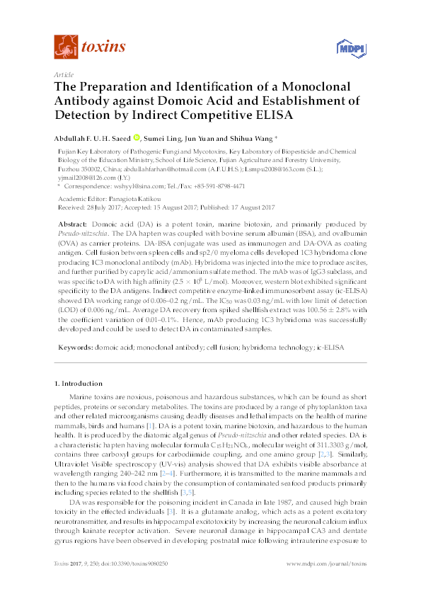 (PDF) The Preparation and Identification of a Monoclonal Antibody ...