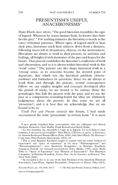 (PDF) PRESENTISM'S USEFUL ANACHRONISMS