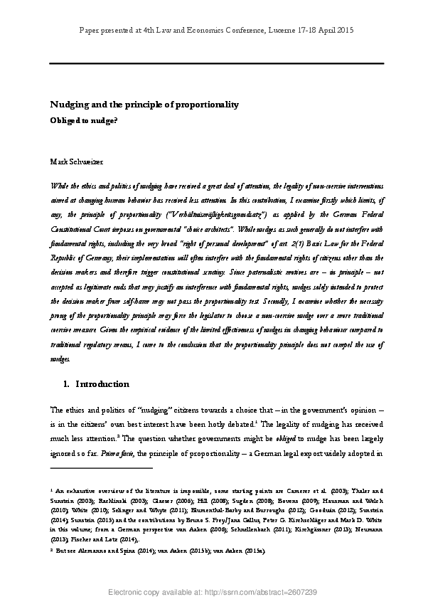 The Principle Of Proportionality
