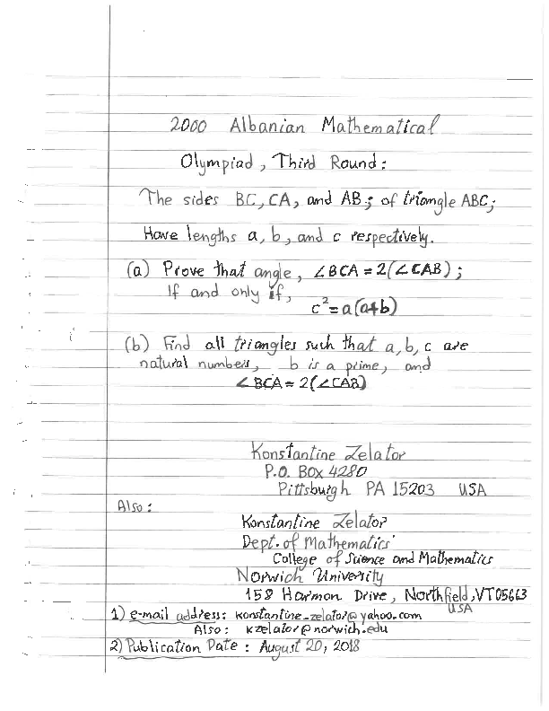 (PDF) 2000 Albanian Mathematical Olympiad , Third Round:The sides BC ...