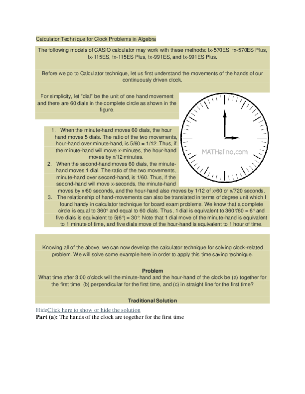 100 minute clock to 60 minute clock calculator