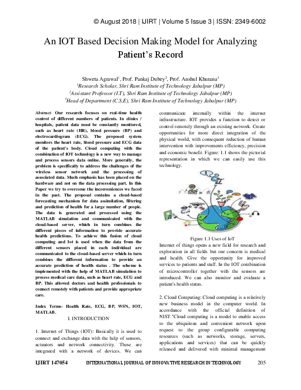 (DOC) An IOT Based Decision Making Model for Analyzing Patient's Record
