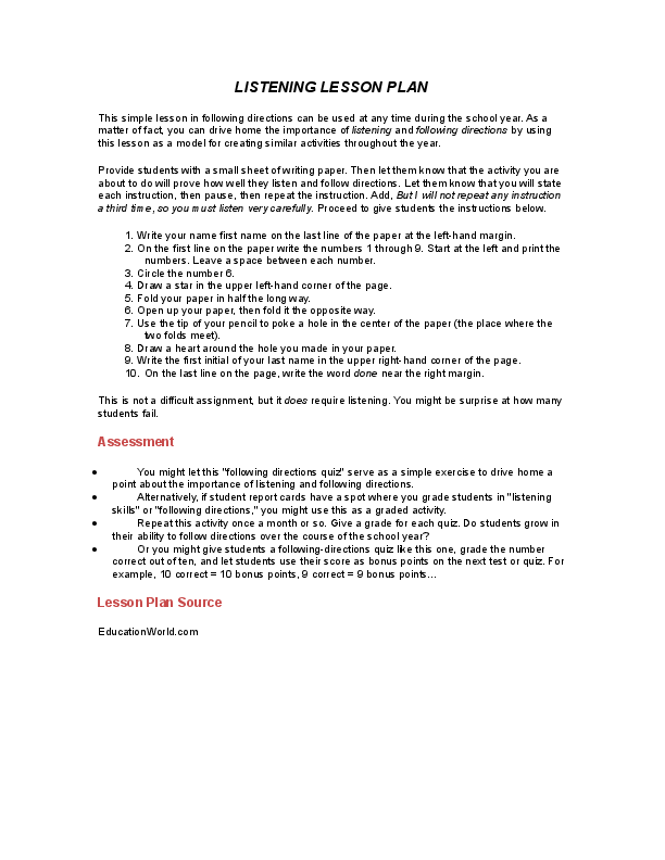 (DOC) Listening Lesson Plan (1)