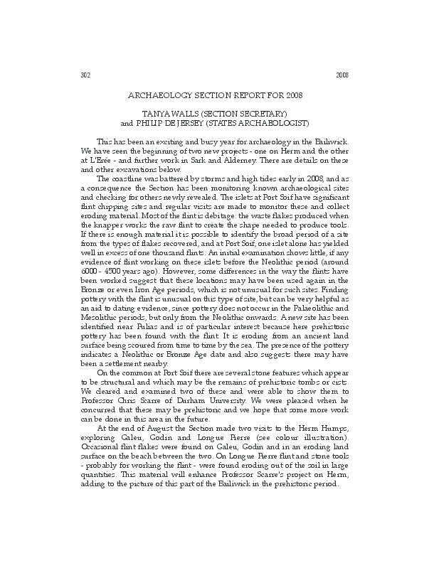 (PDF) Archaeology Section Report for 2008