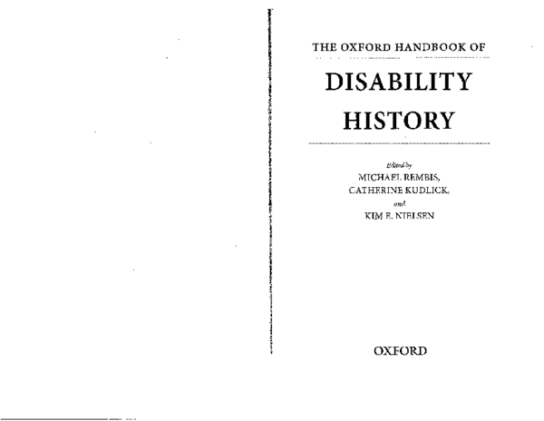洋書 Disability History The Oxford Handbook PDF) The Oxford Handbook of Disability History co-edited