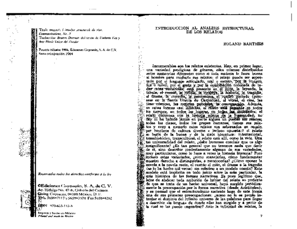 (PDF) Barthes Roland 1996 Analisis estructural del relato