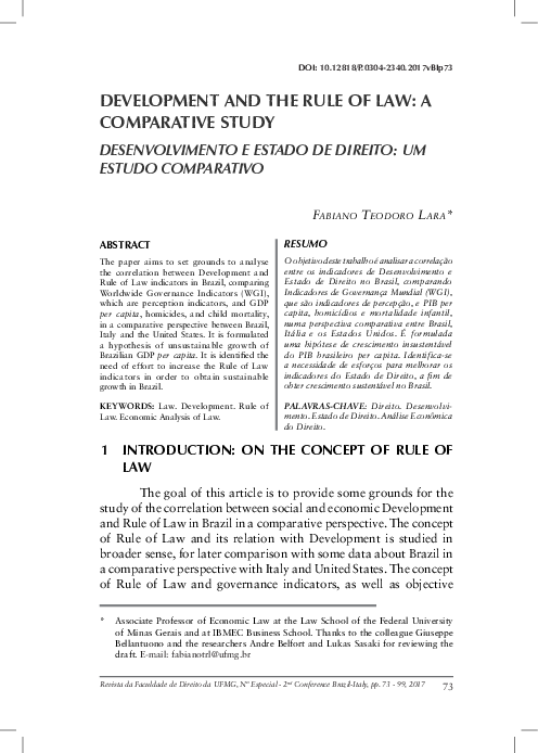 (PDF) Development and the Rule of Law: a comparative study ...