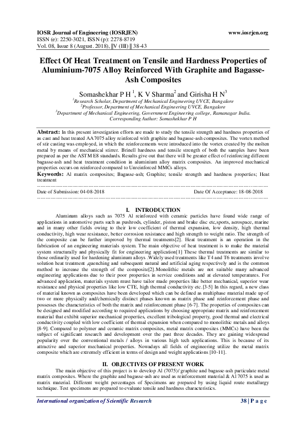 (PDF) Effect Of Heat Treatment on Tensile and Hardness Properties of ...