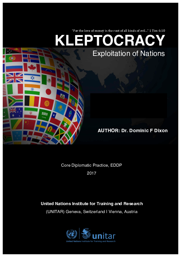 (PDF) KLEPTOCRACY Dr. Dominic F Dixon Academia.edu