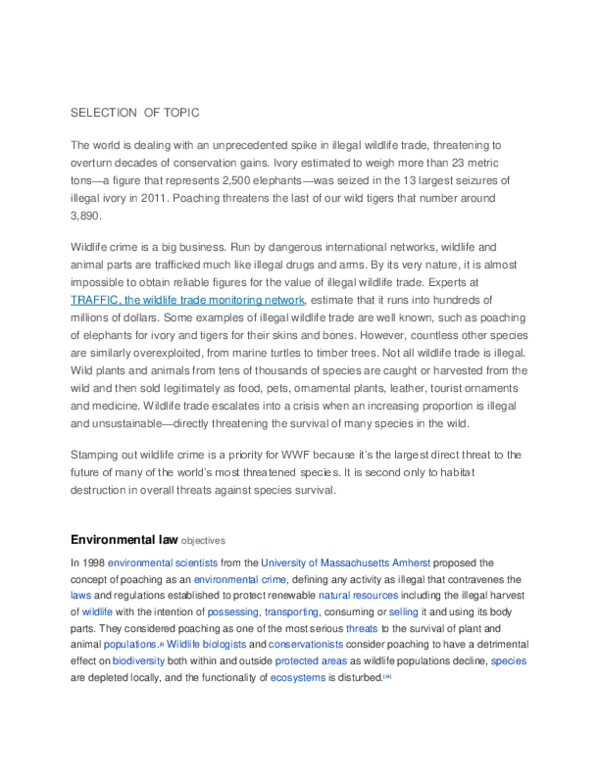 (DOC) SELECTION OF TOPIC