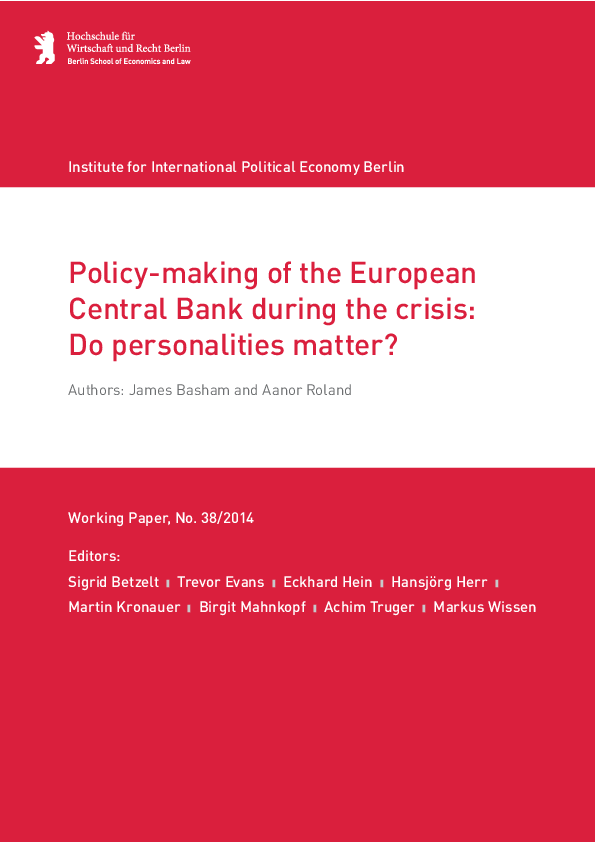 (PDF) Policy-making of the European Central Bank during the crisis: Do ...