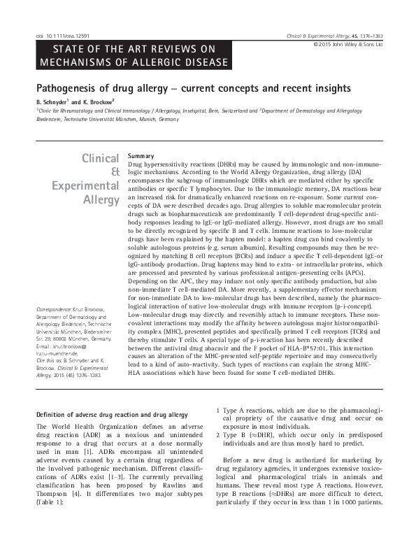 (PDF) STATE OF THE ART REVIEWS ON MECHANISMS OF ALLERGIC DISEASE ...
