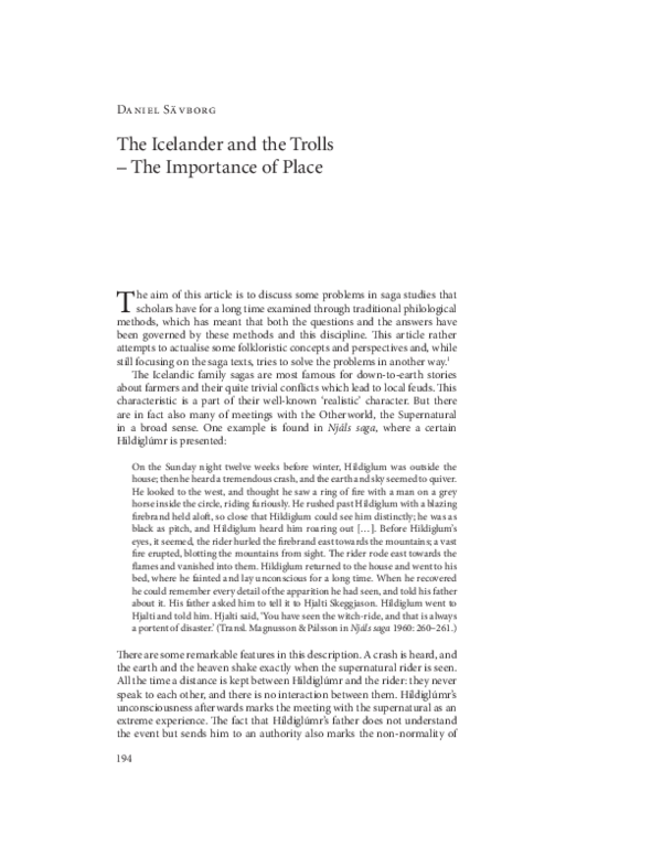 The Icelander and the Trolls – The Importance of Place