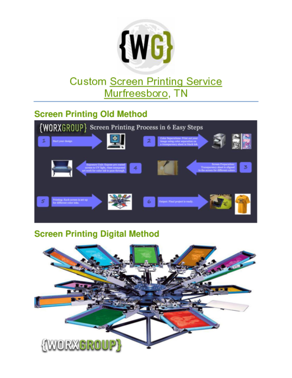 (PDF) Custom Screen Printing Service Murfreesboro, TN Screen Printing