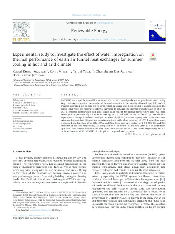 (PDF) Experimental study to investigate the effect of water ...