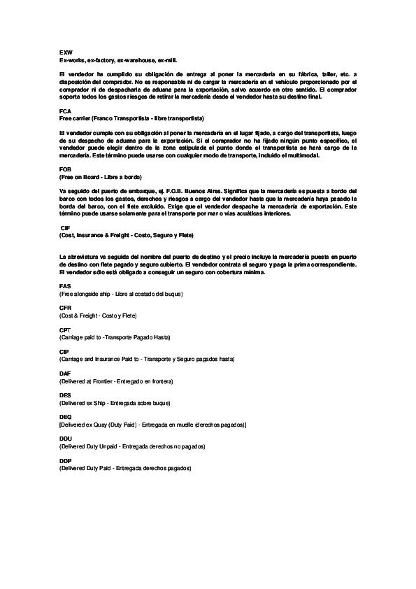 (DOC) EXW Exworks, exfactory, exwarehouse, exmill Virju Selva