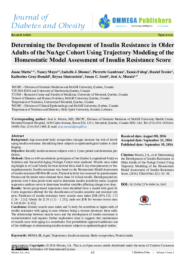 (PDF) Determining the Development of Insulin Resistance in Older Adults ...